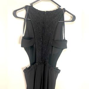 Masquerade Black Cut Out Long Evening Gown Size 8